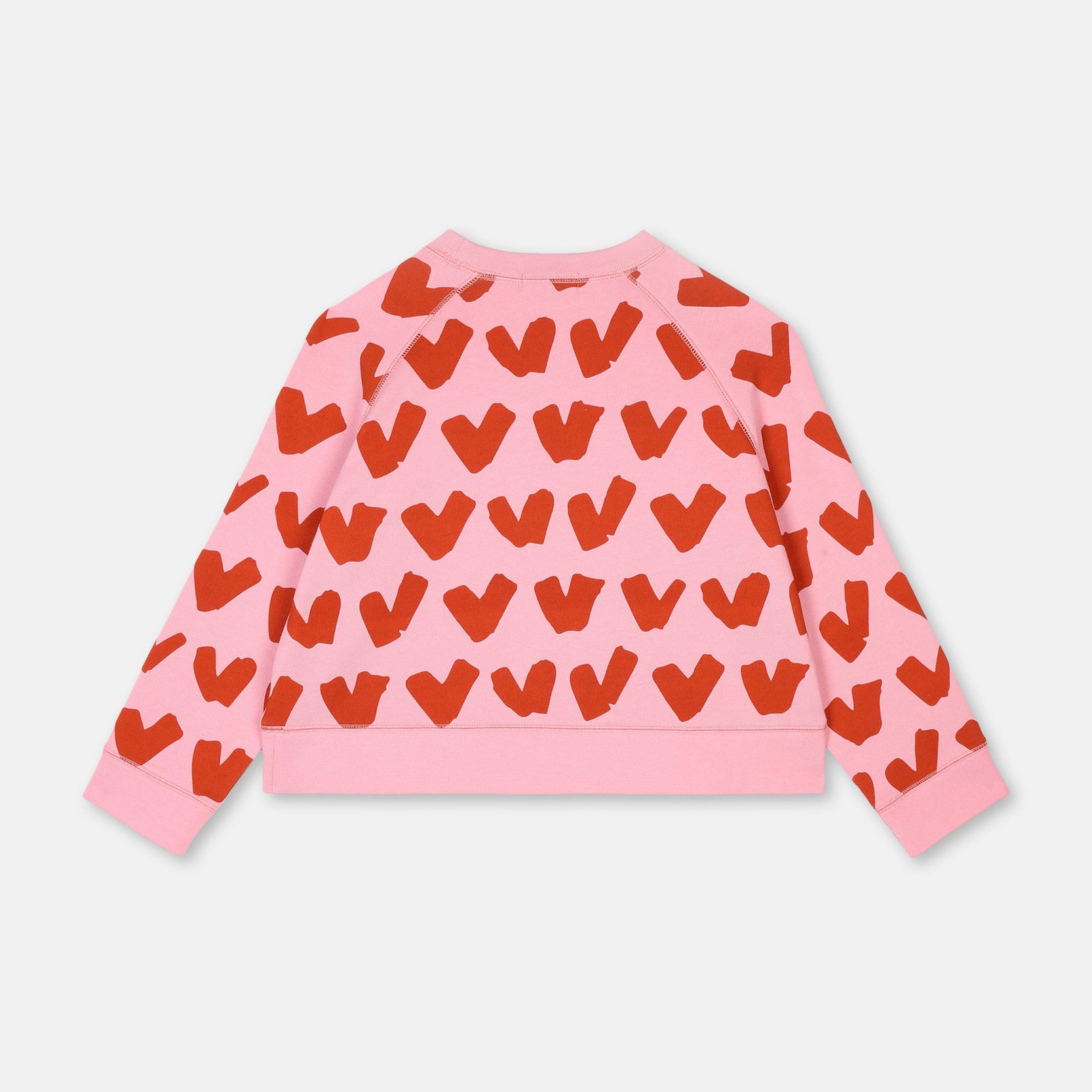 Girls Pink Hearts Cotton Sweatshirt
