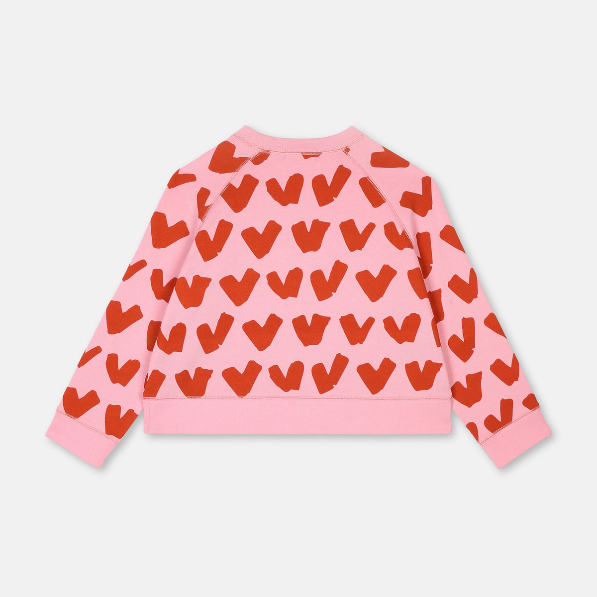Girls Pink Hearts Cotton Sweatshirt