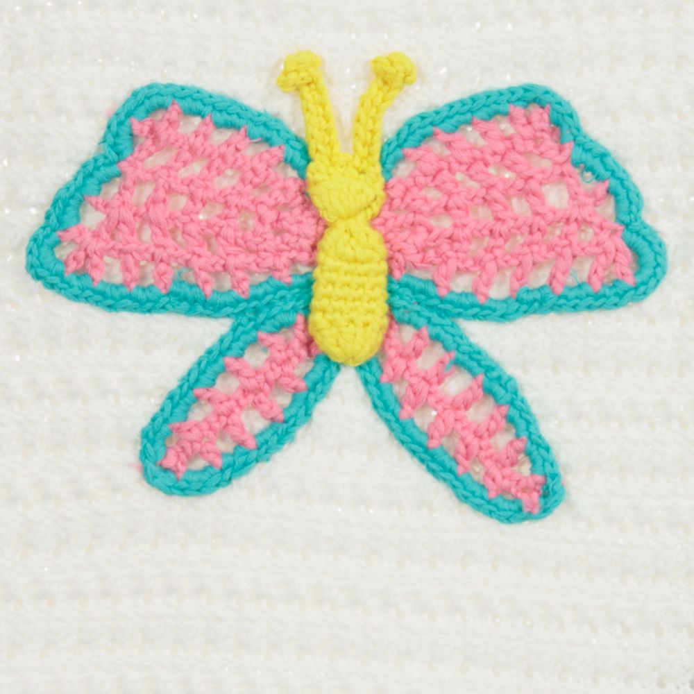Girls Butterfly Crochet Top