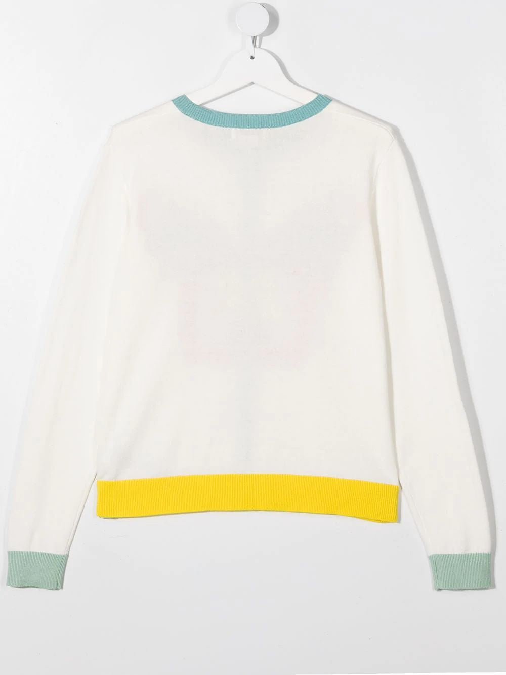 Girls White Butterfly Cotton Cardigan