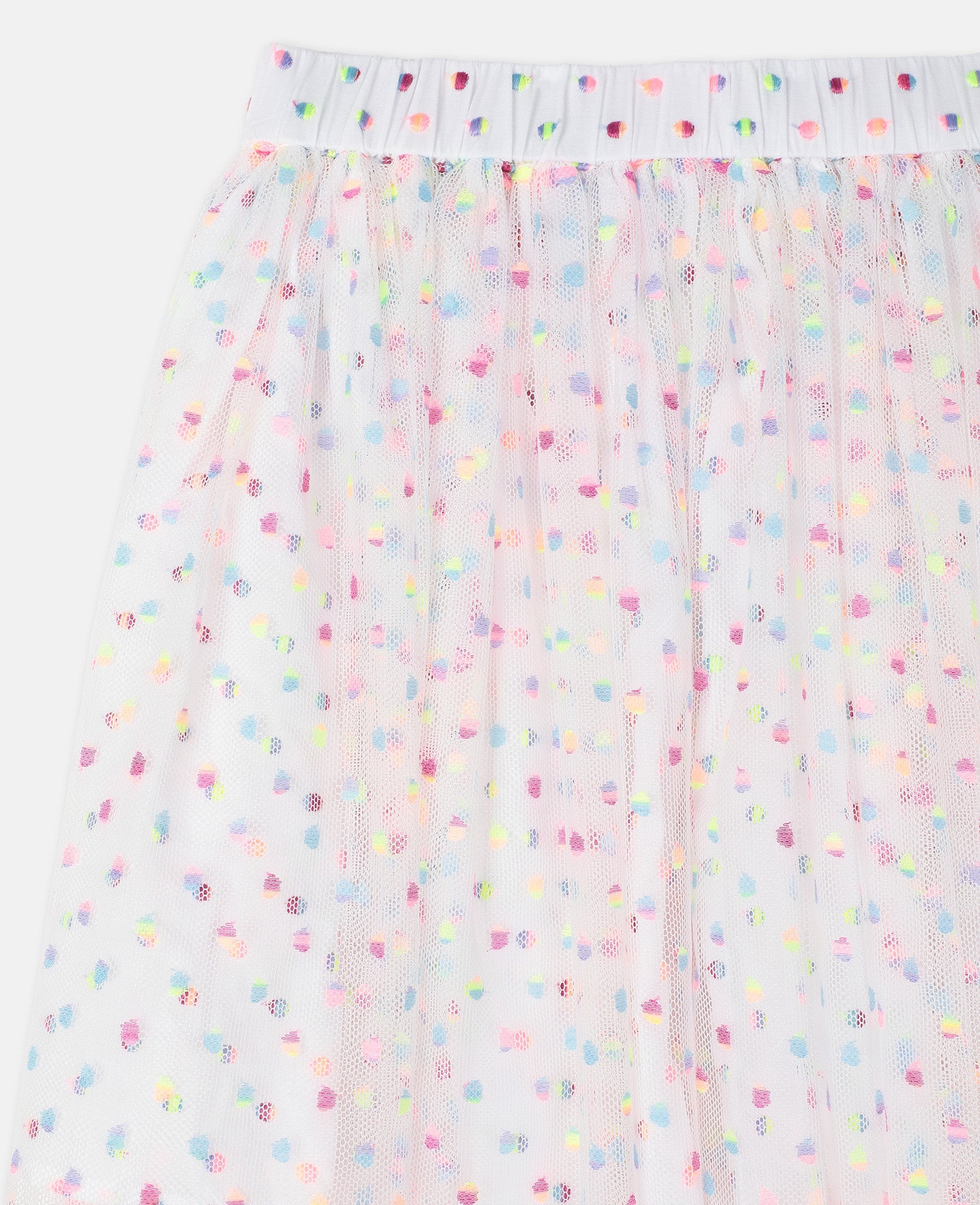 Girls Multicolor Dots Tulle Skirt