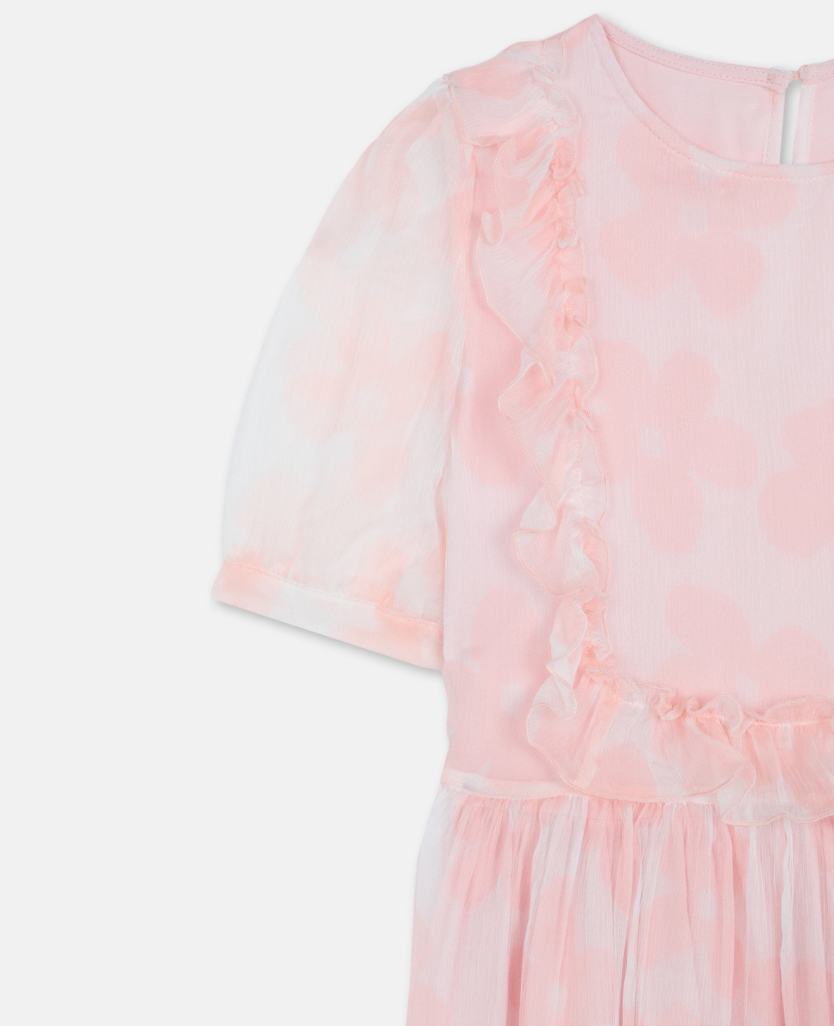 Girls Pink Flower Silk Dress