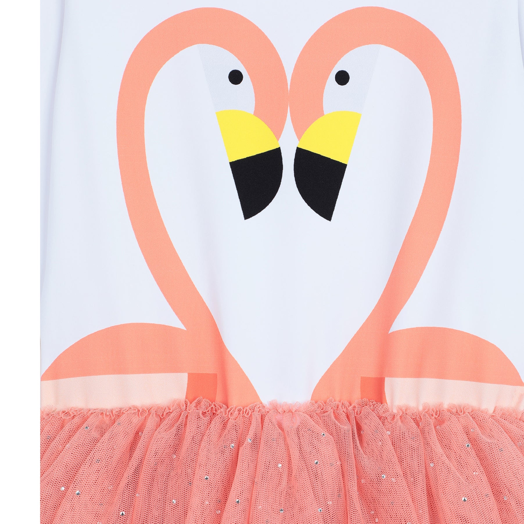 Girls White & Pink Flamingo Dress