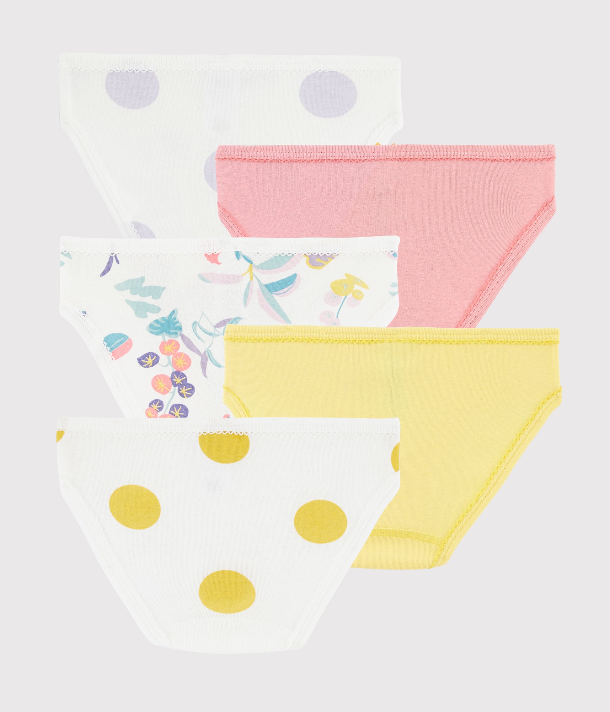Girls Multicolor Cotton Underwear Set(5Pieces)