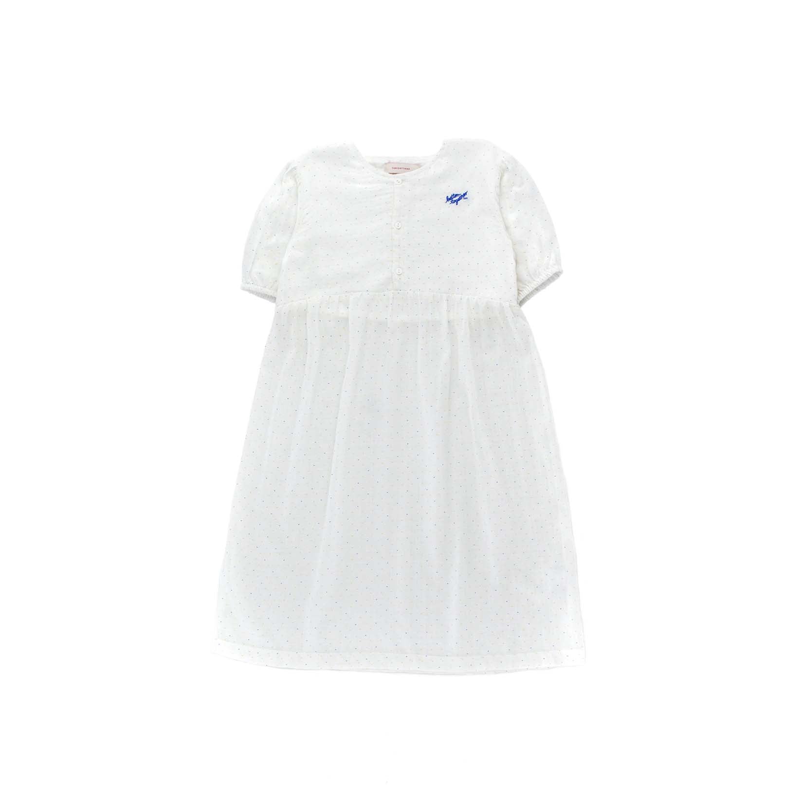 Girls White Dots Cotton Dress
