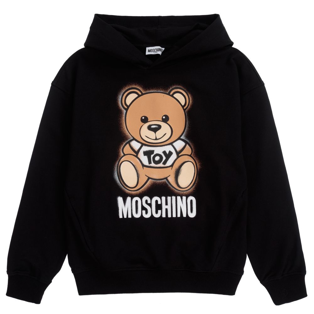 Boys & Girls Black Cotton Hoodie