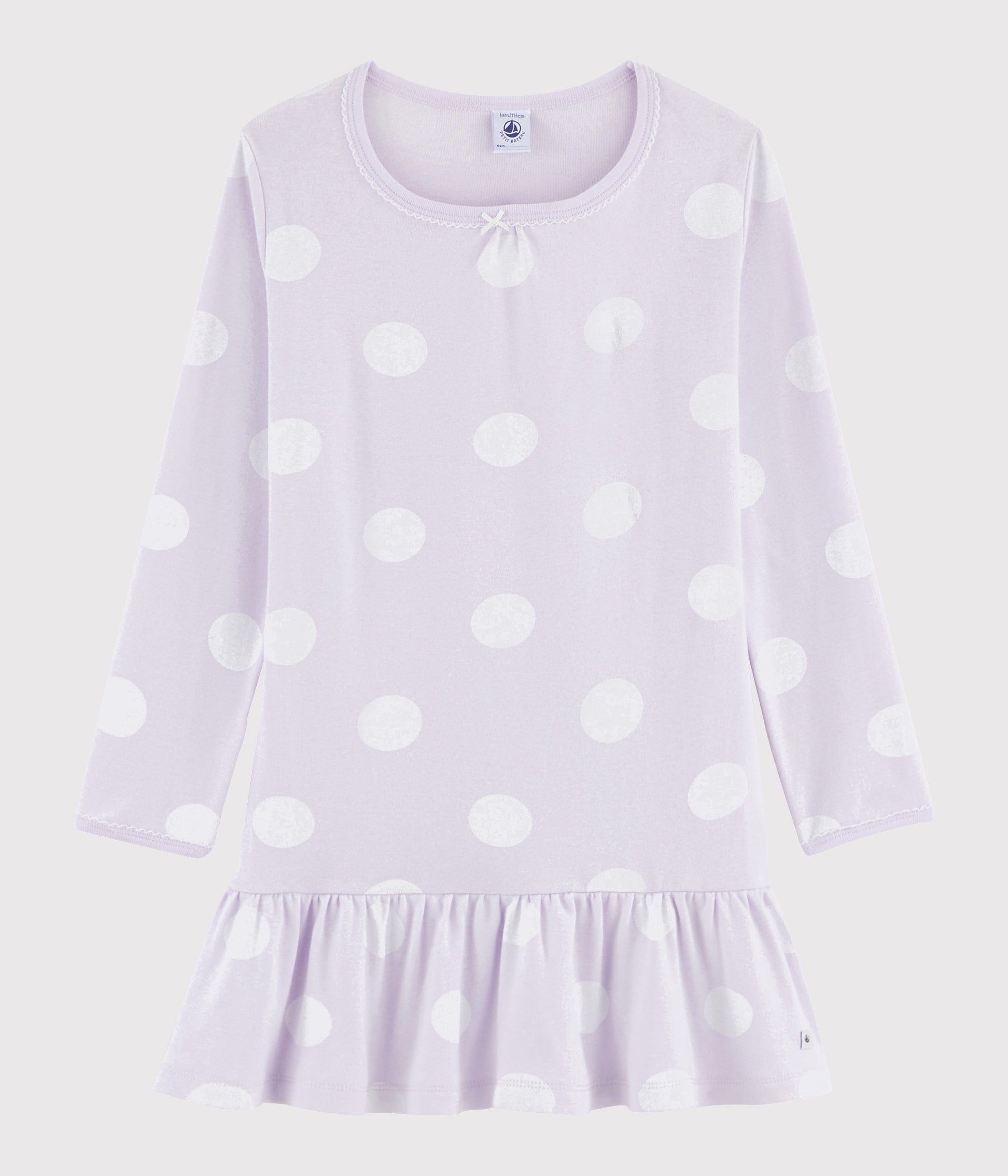 Girls Purple Dot Cotton Nightwear