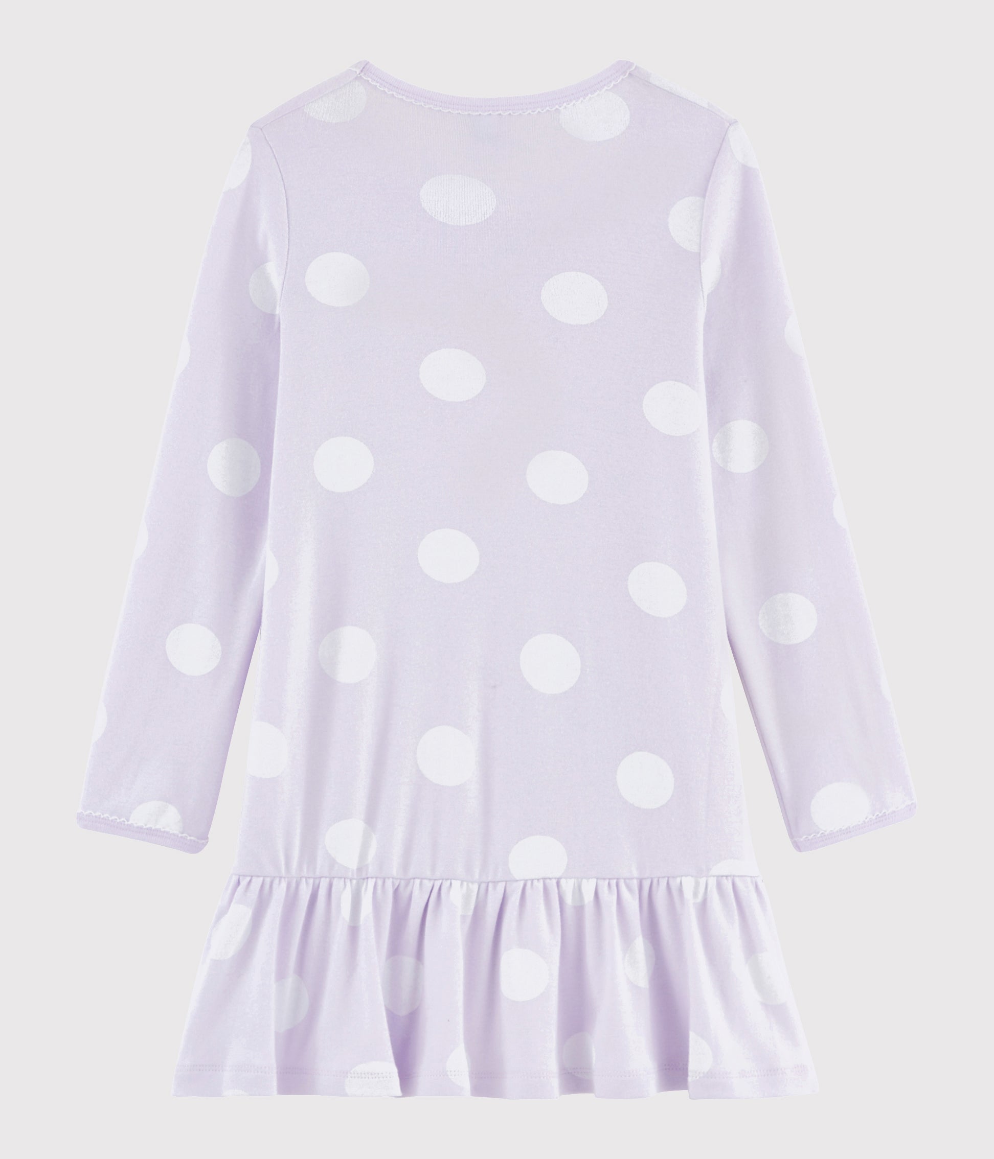 Girls Purple Dot Cotton Nightwear