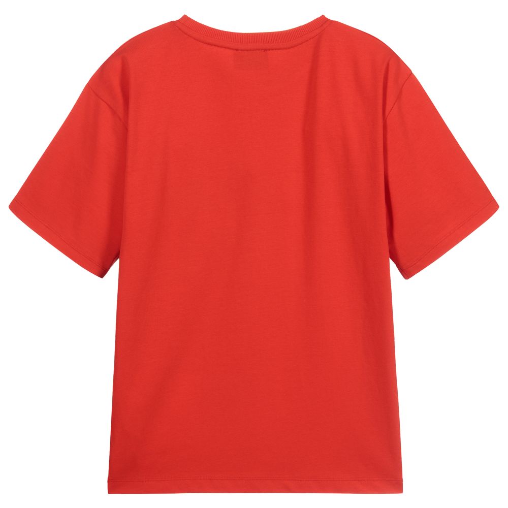 Boys & Girls Poppy Red Cotton T-Shirt