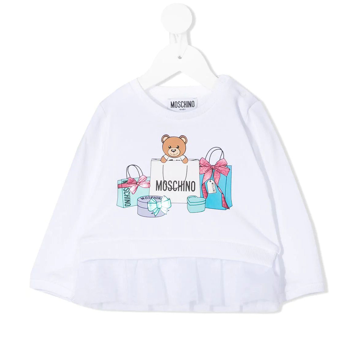 Baby Girls White Print T-Shirt