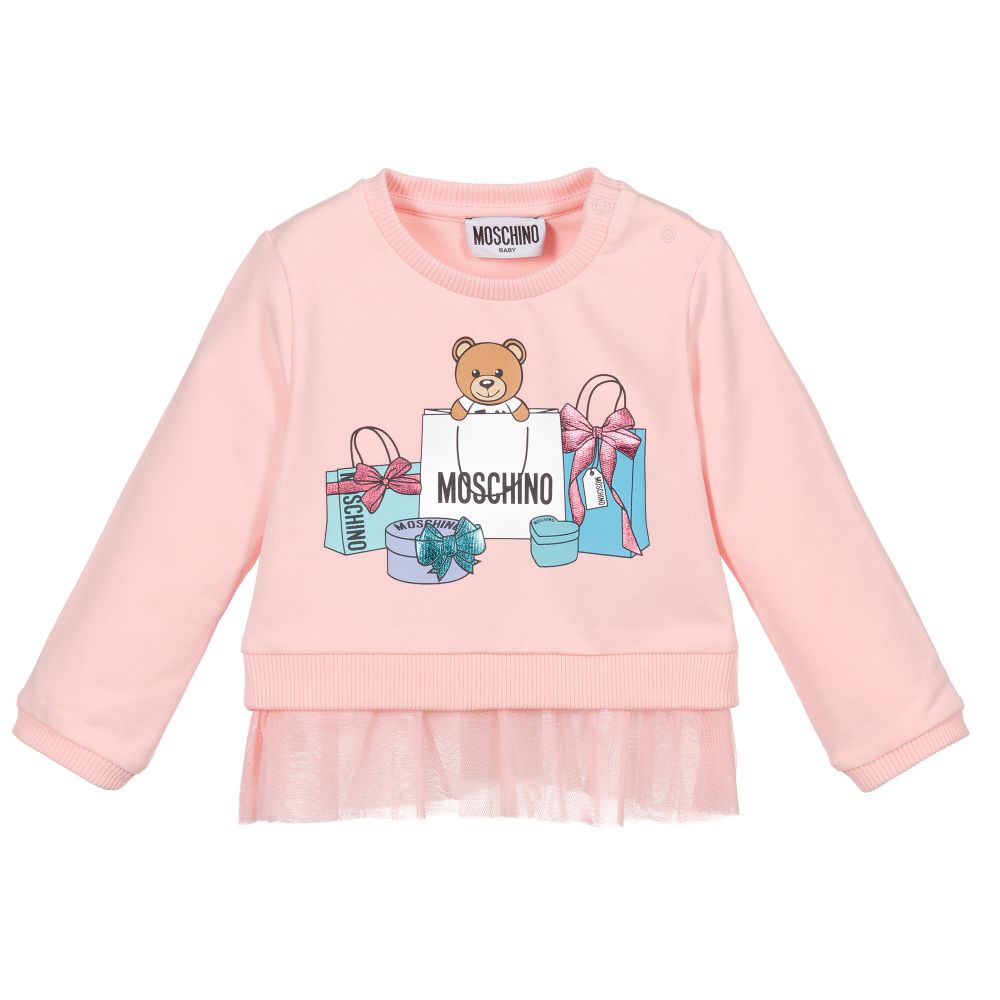 Baby Girls Rose Print Cotton Sweatshirt