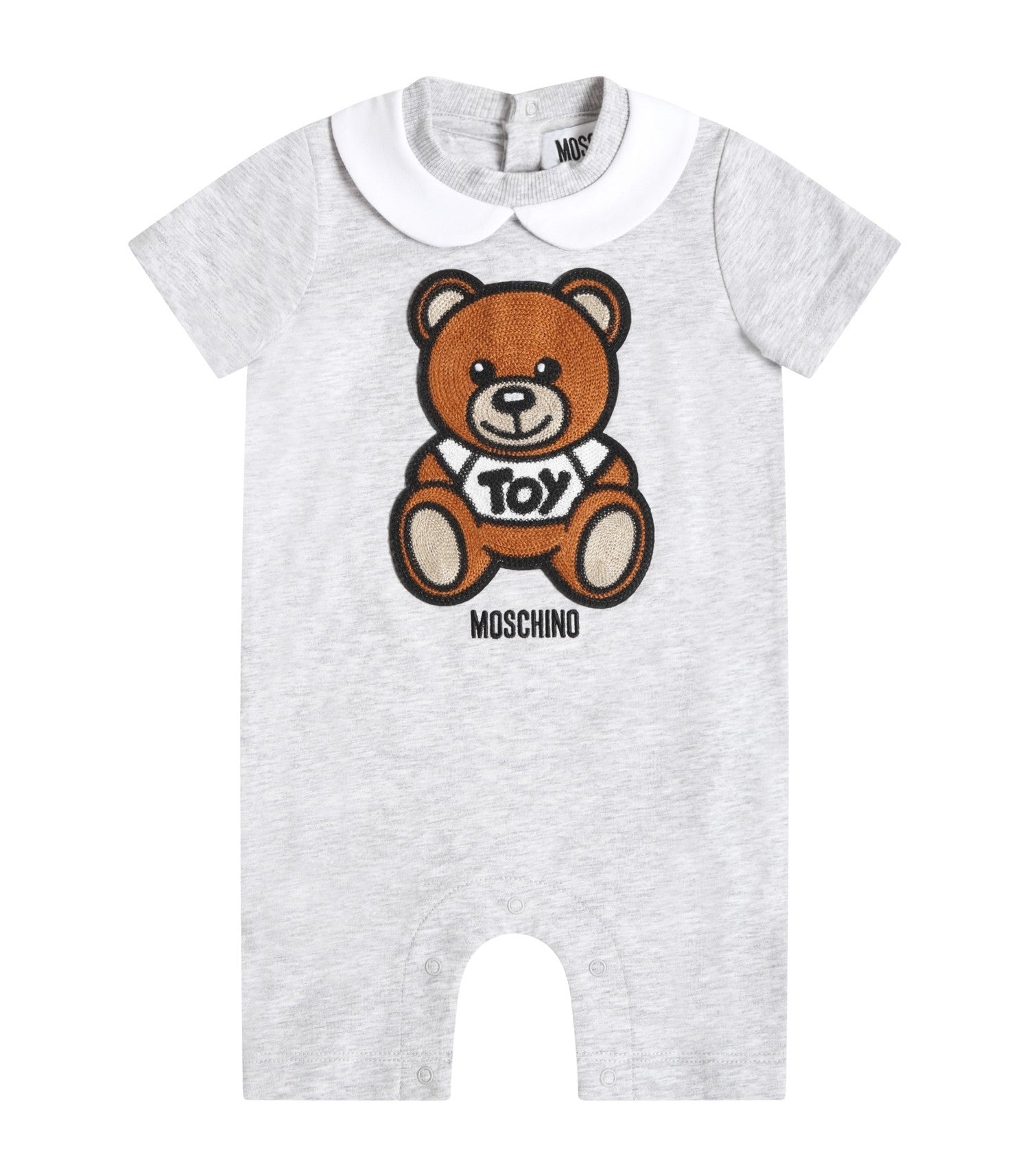 Baby Boys Grey Logo Cotton Romper