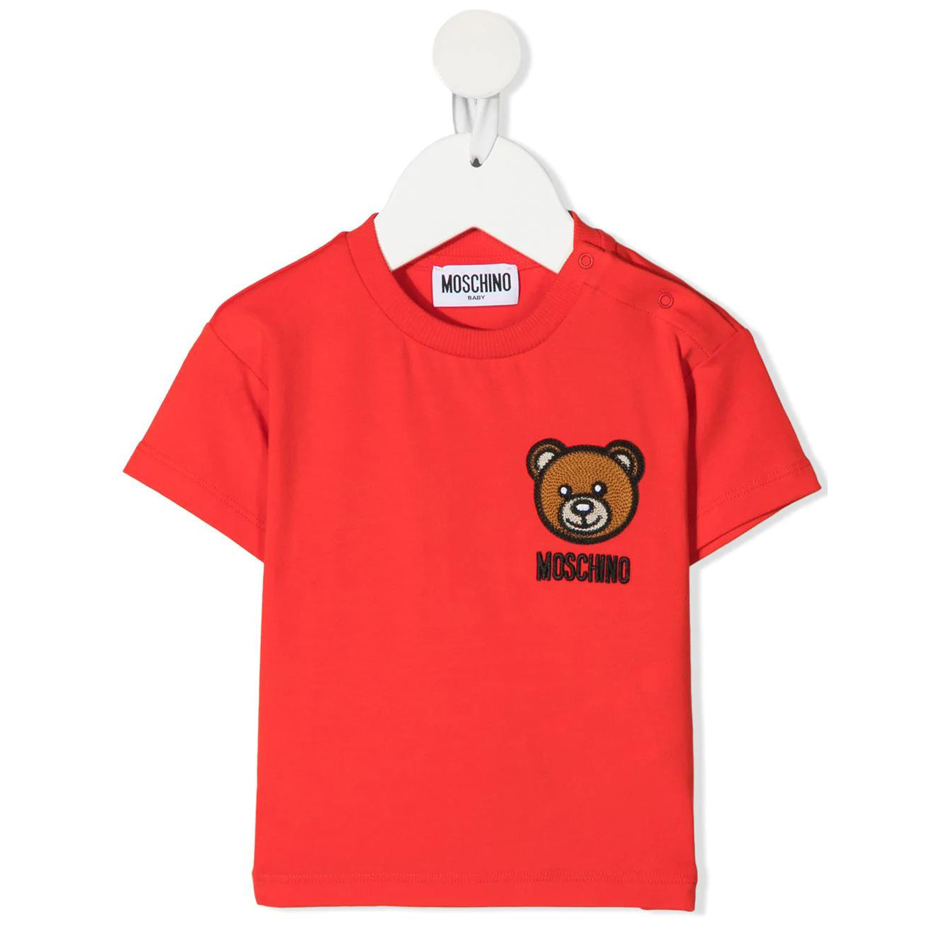 Baby Boys & Girls Red Cotton T-Shirt