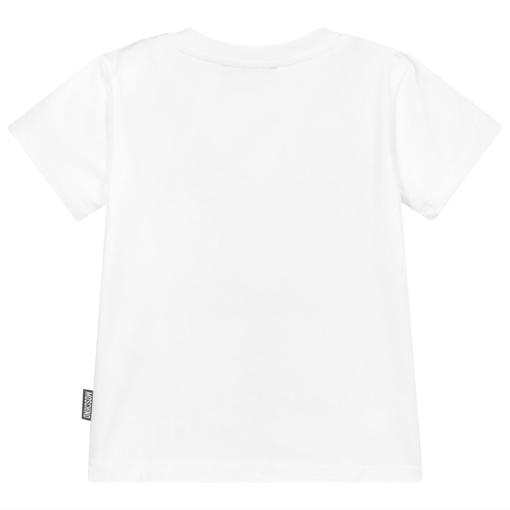Baby Boys & Girls White Logo Cotton T-Shirt