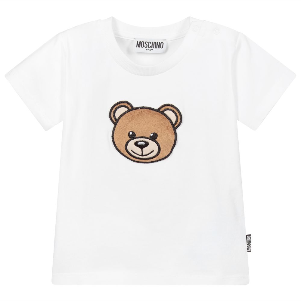 Baby Boys & Girls White Logo Cotton T-Shirt