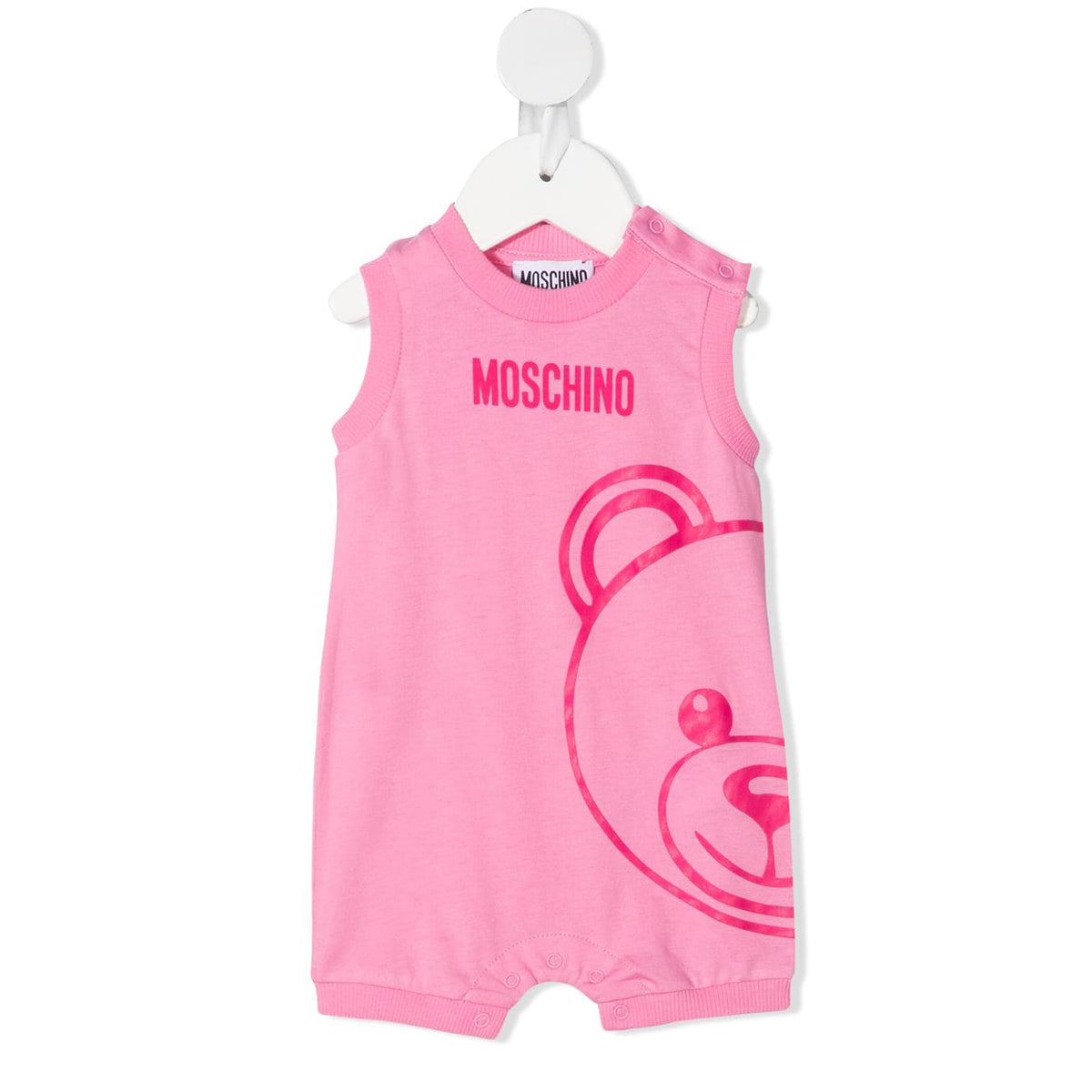 Baby Girls Pink Logo Cotton Babysuit