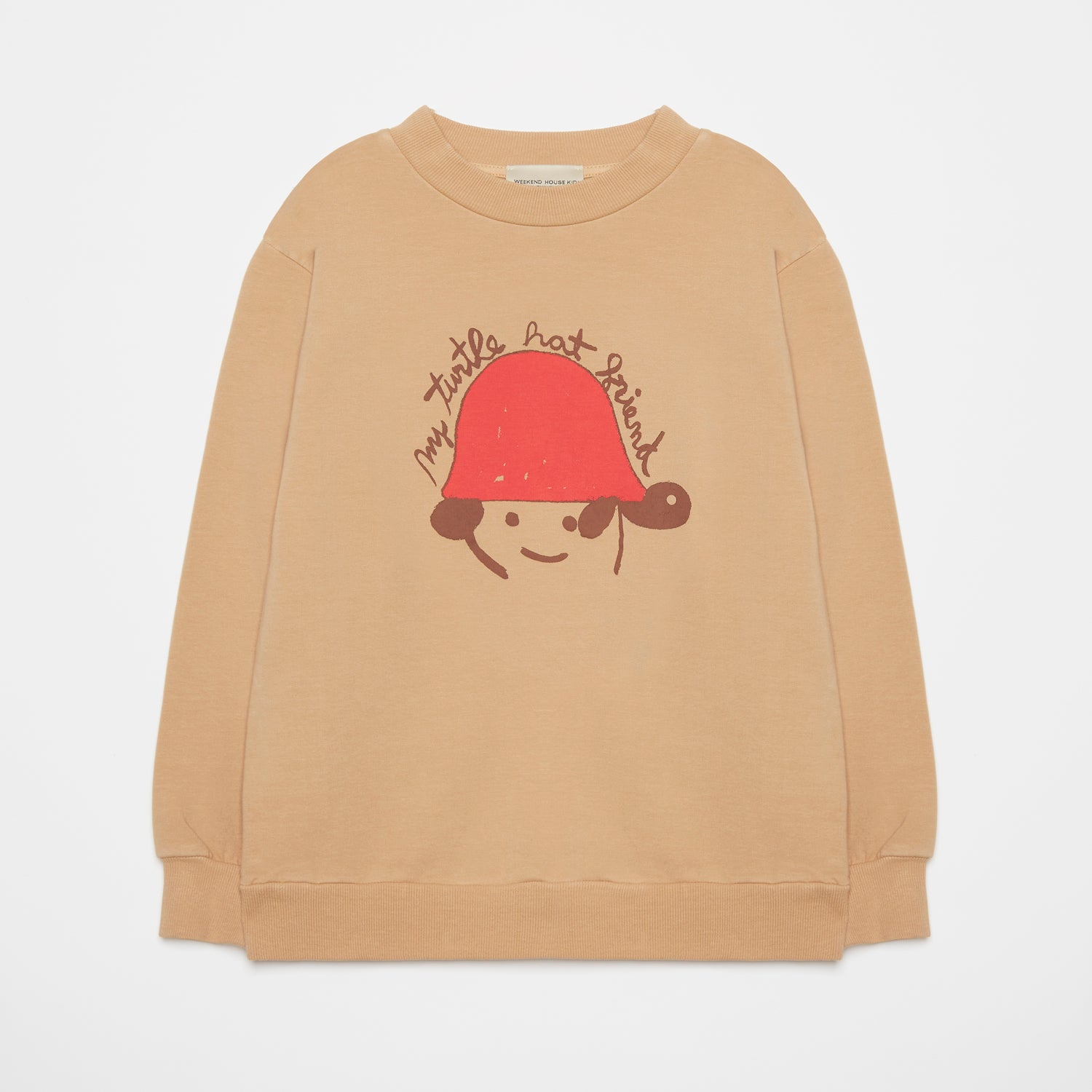 Boys & Girls Light Brown Printed Cotton Sweatshirt