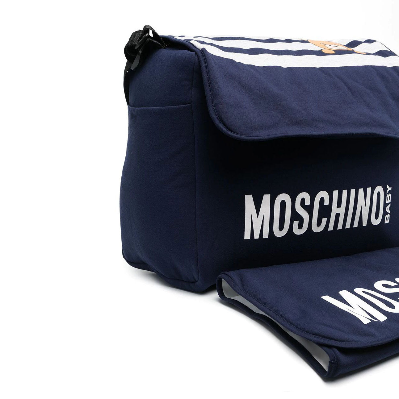 Girls Grey & Navy Logo Bag
