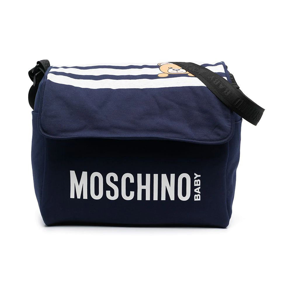 Girls Grey & Navy Logo Bag