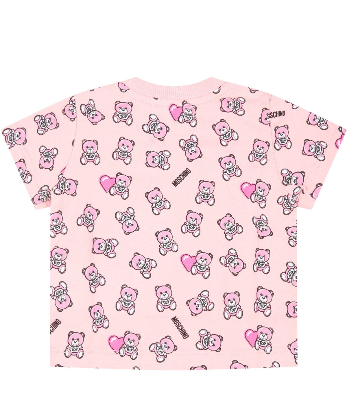 T-shirt en coton rose à logo pour bébé fille