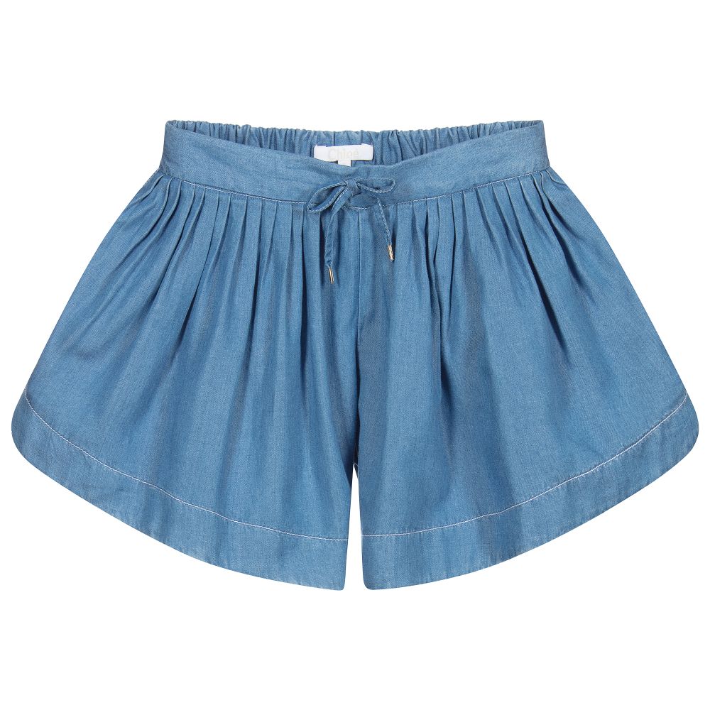 Short en chambray bleu pour fille