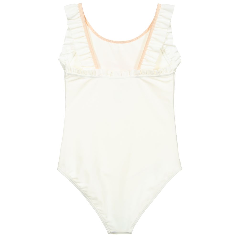 Girls Ivory Printing Swimsuit