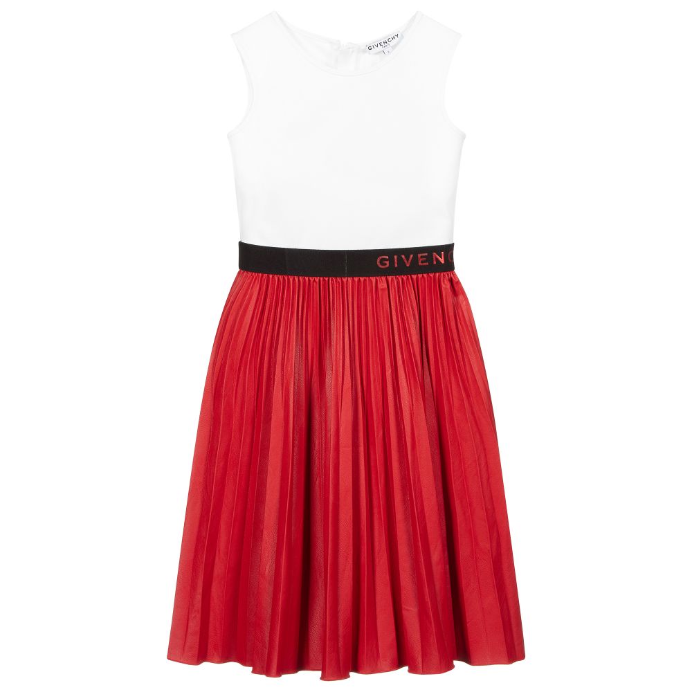 Girls White & Red Dress