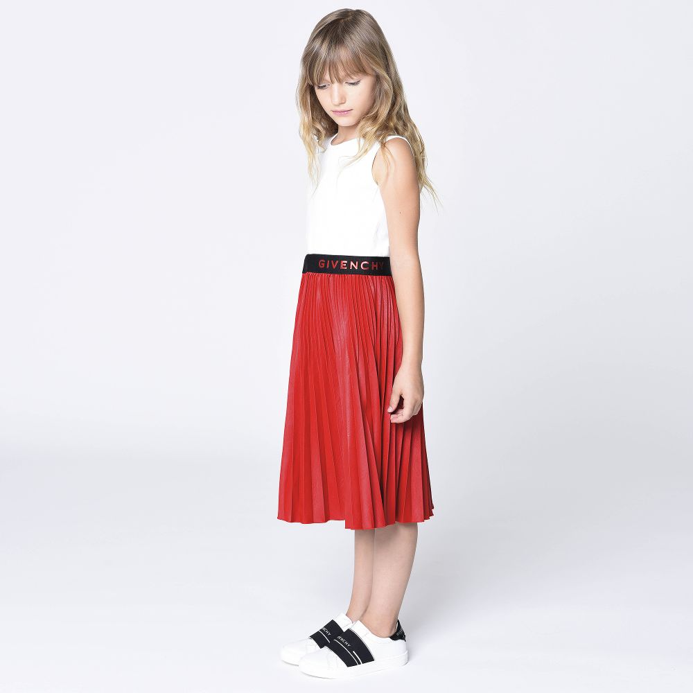 Girls White & Red Dress