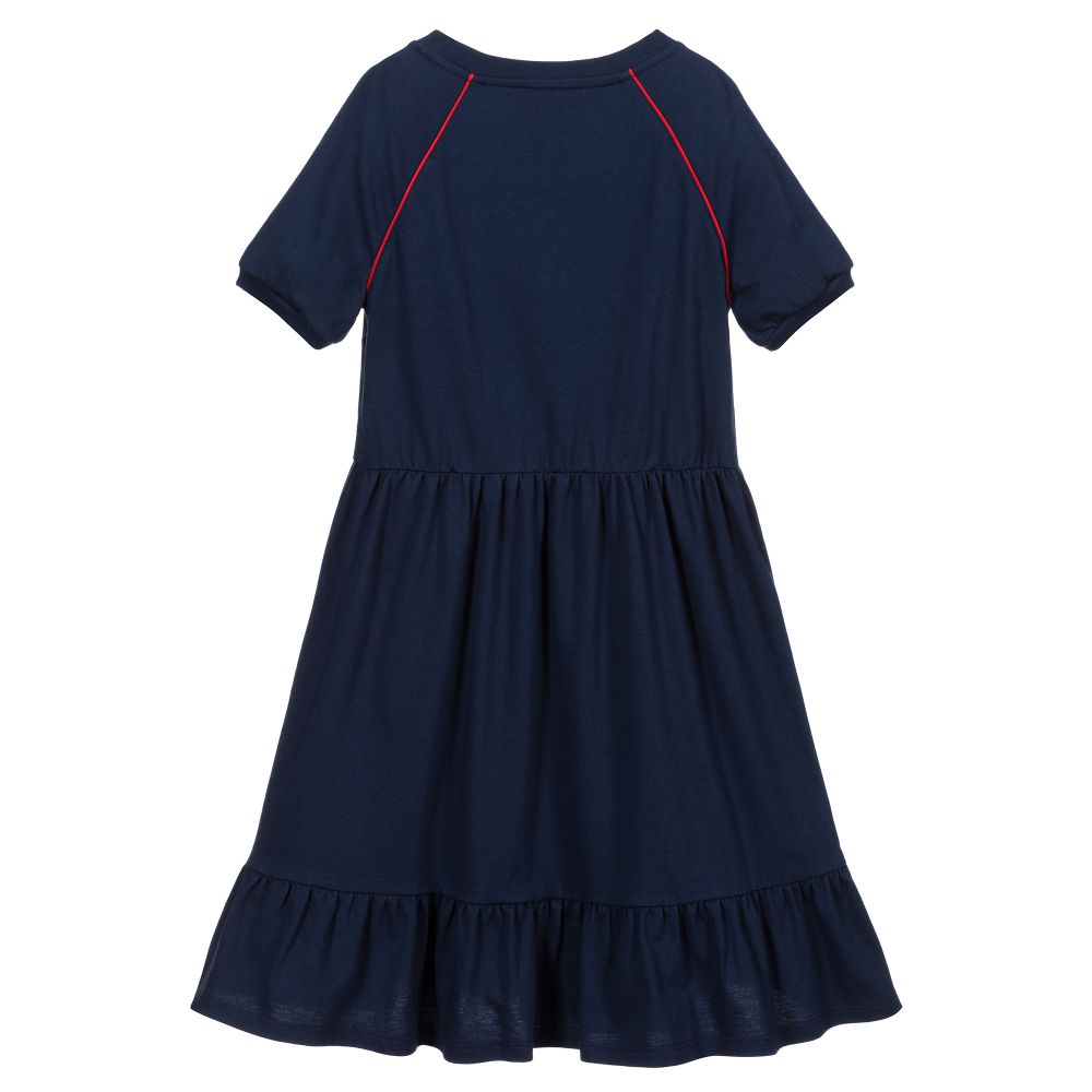 Robe en coton imprimée bleue pour filles
