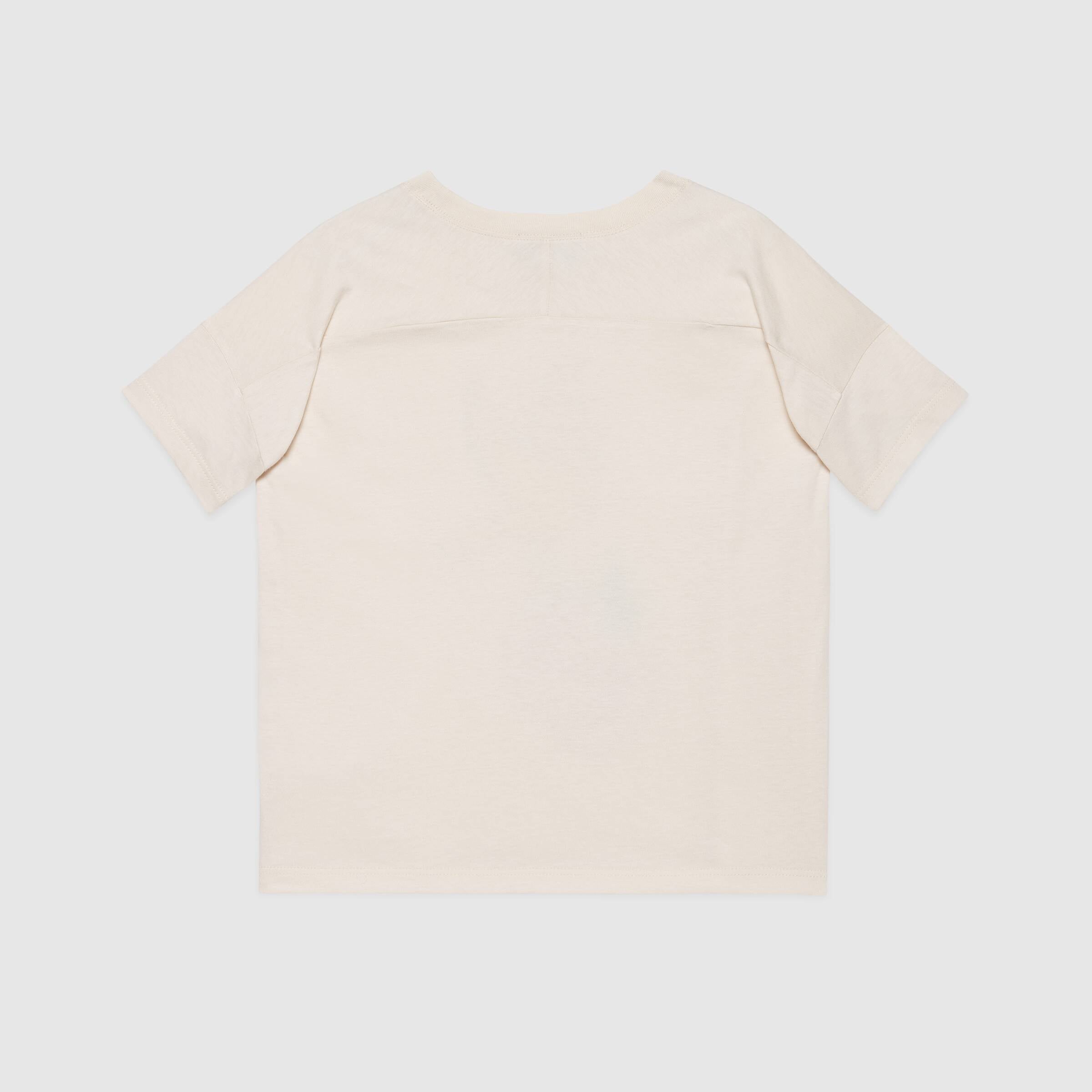 Girls White Printing Cotton T-Shirt