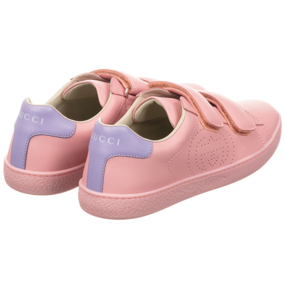 Girls Pink GG Logo Leather Shoes
