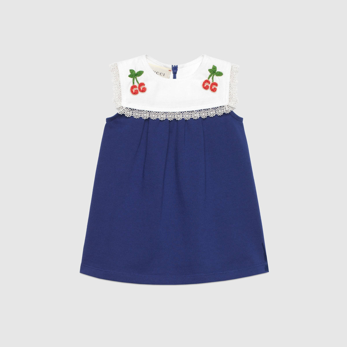 Baby Girls Blue GG Cherry Cotton Dress