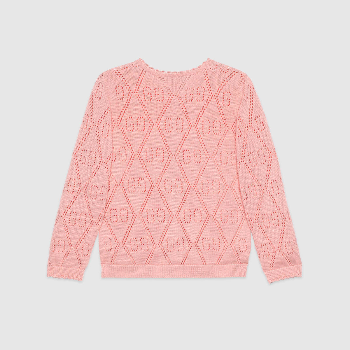 Girls Pink GG Logo Cotton Cardigan