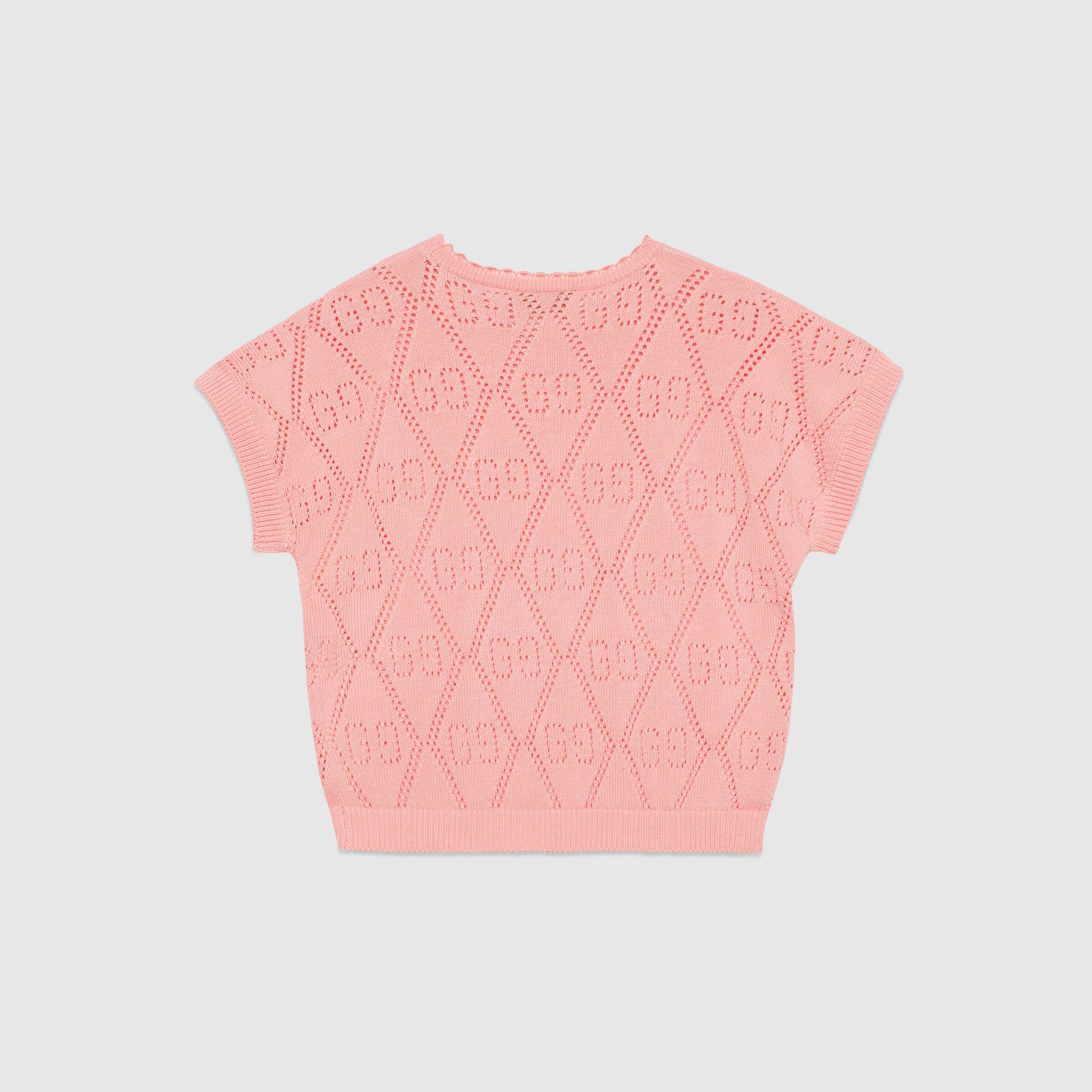 Girls Pink GG Knit Sweater