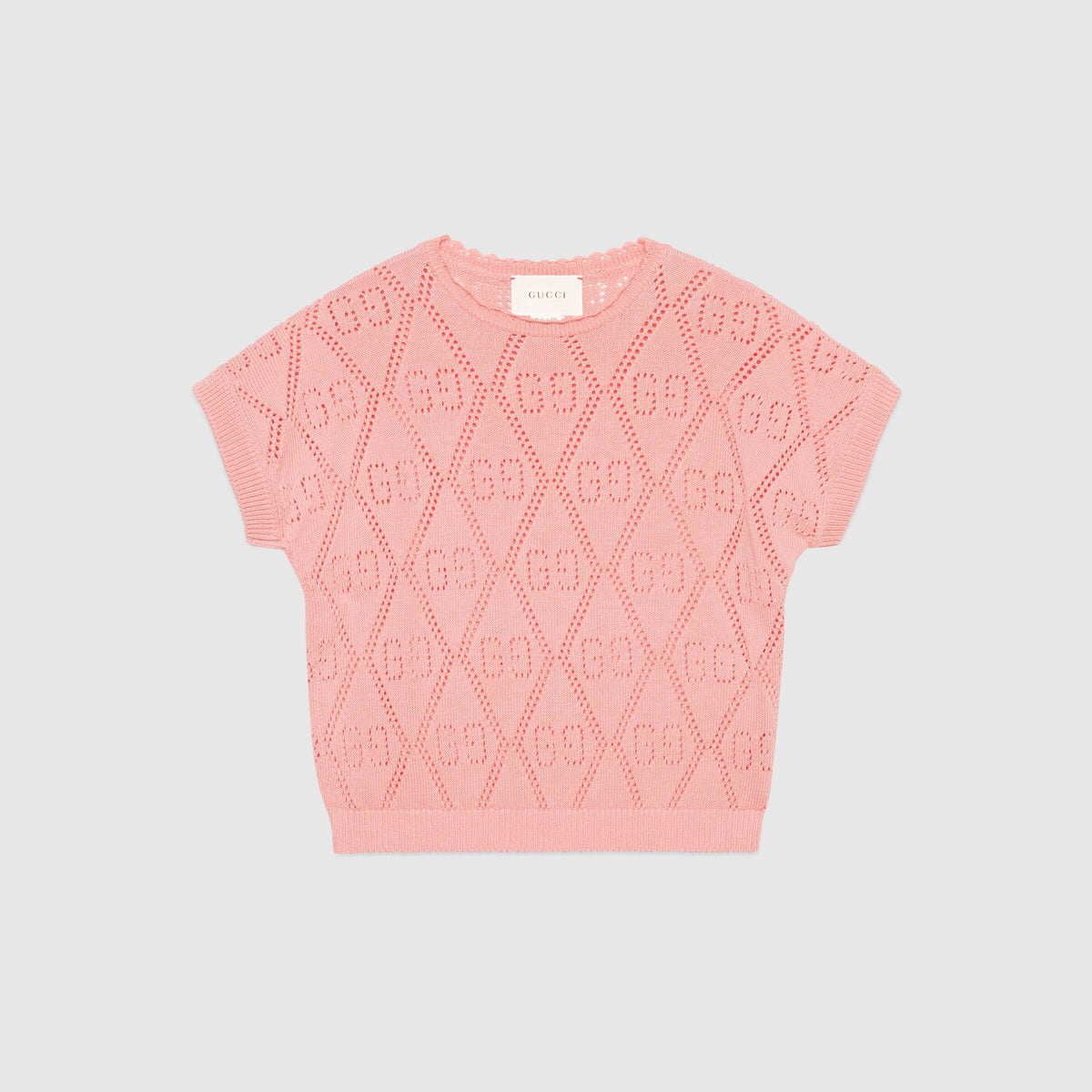 Girls Pink GG Knit Sweater