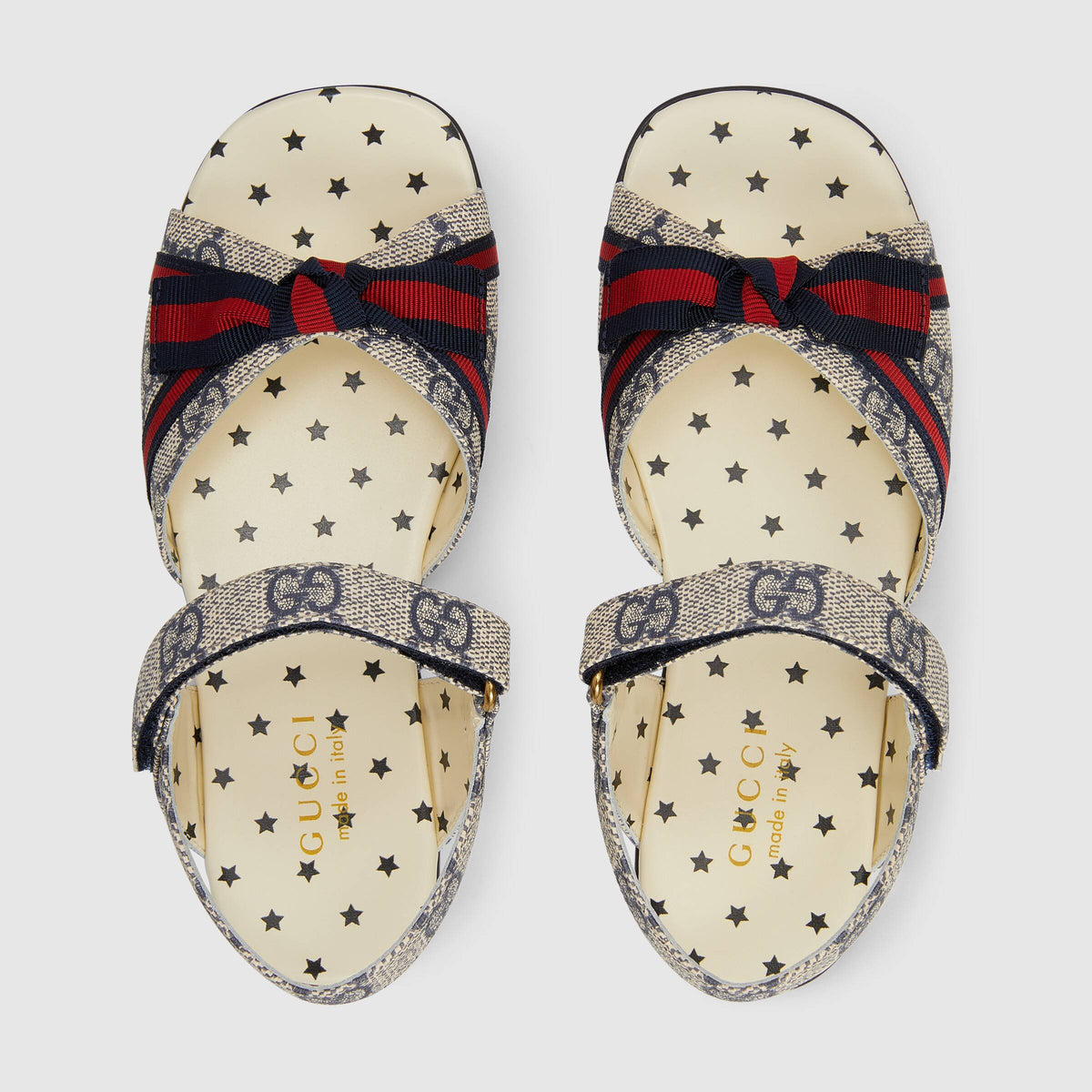 Girls Beige & Blue GG Sandals