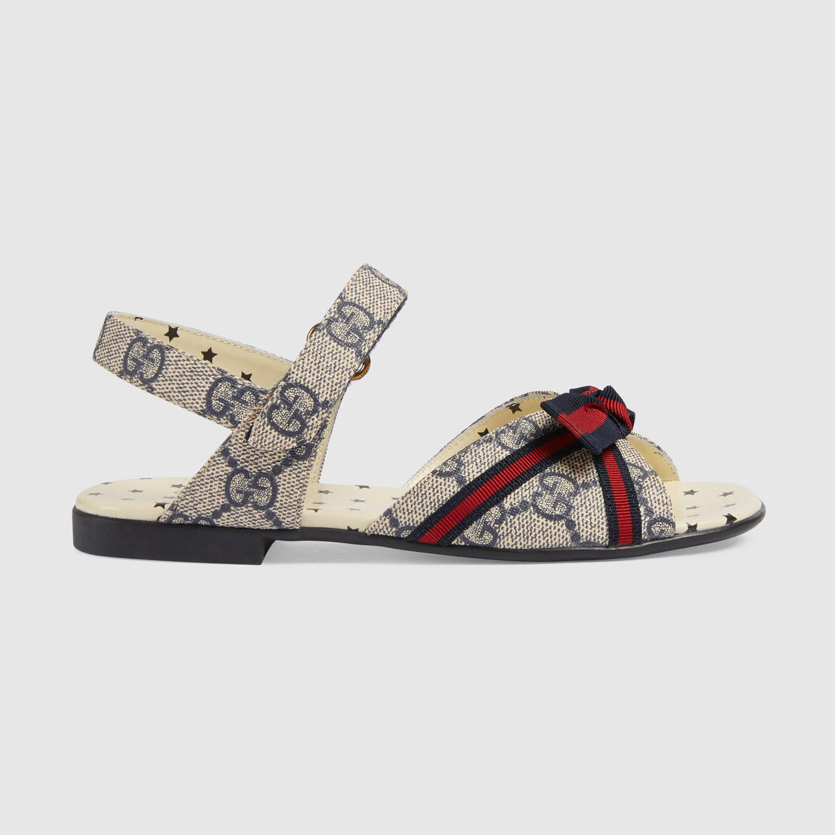 Girls Beige & Blue GG Sandals