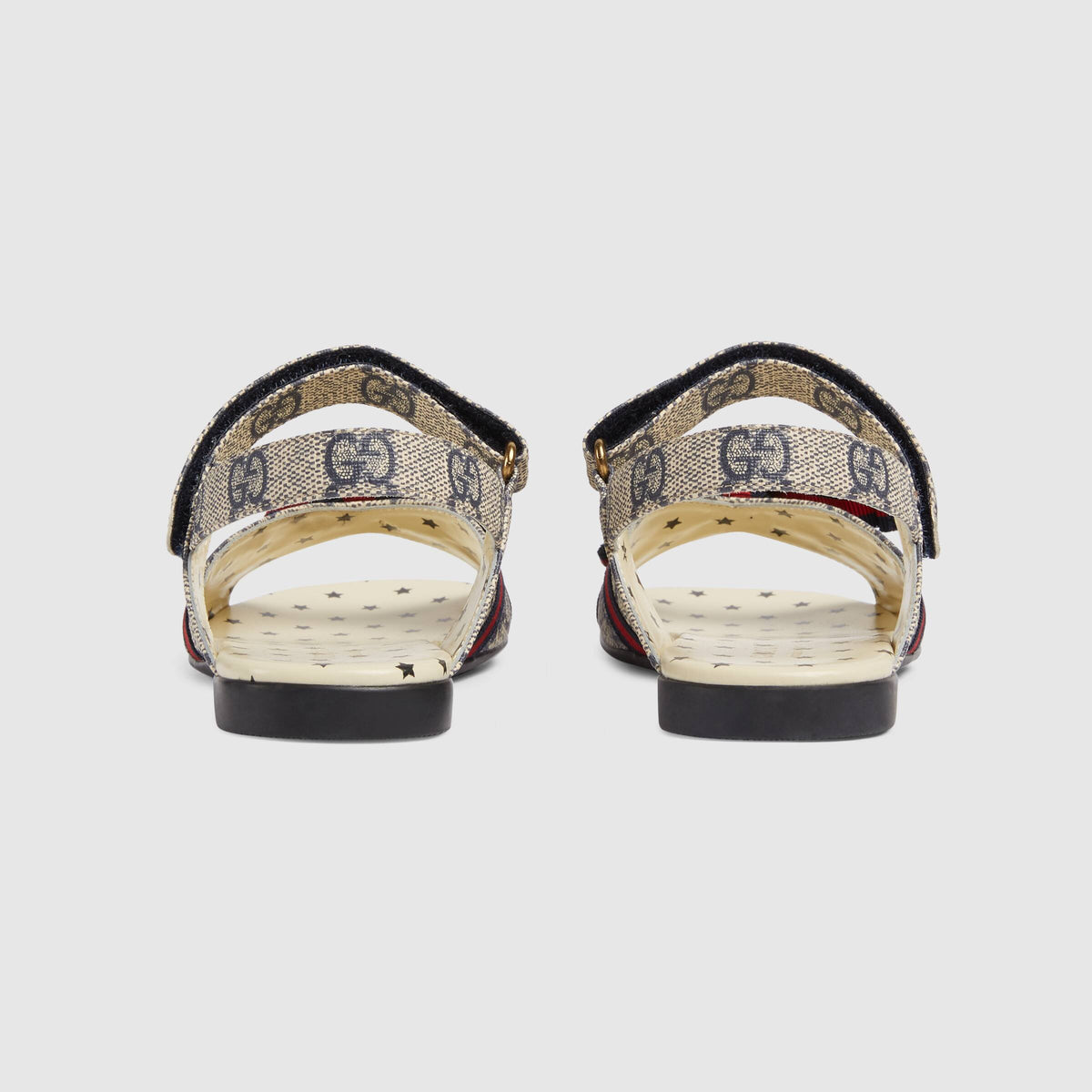 Girls Beige & Blue Logo Sandals