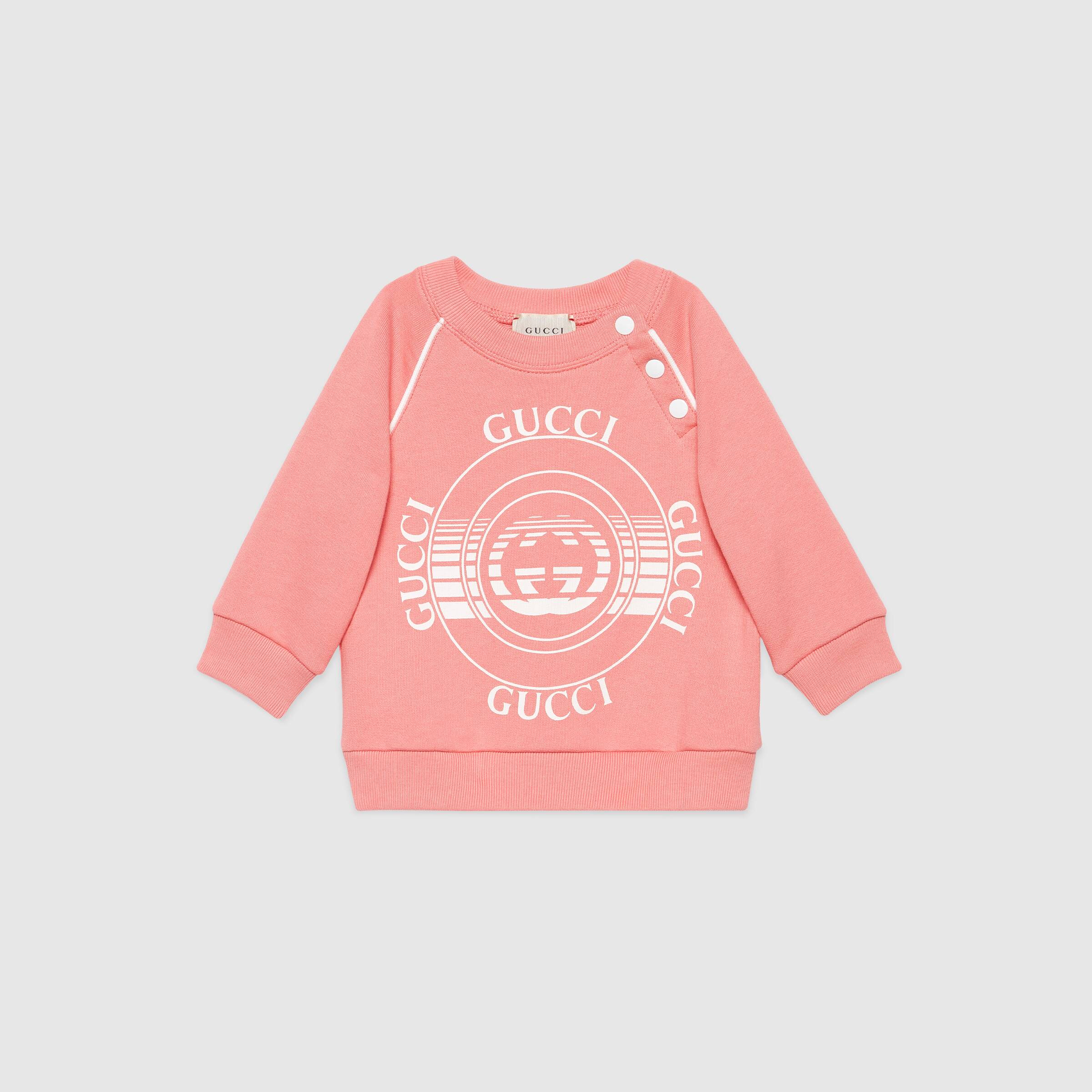 Baby Girls Pink GG Logo Cotton Sweatshirt