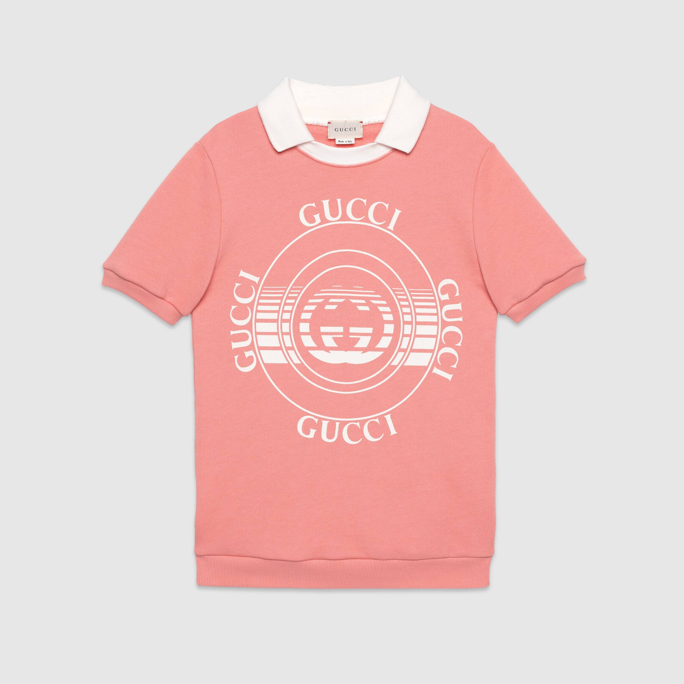 Girls Pink Logo Cotton Dress