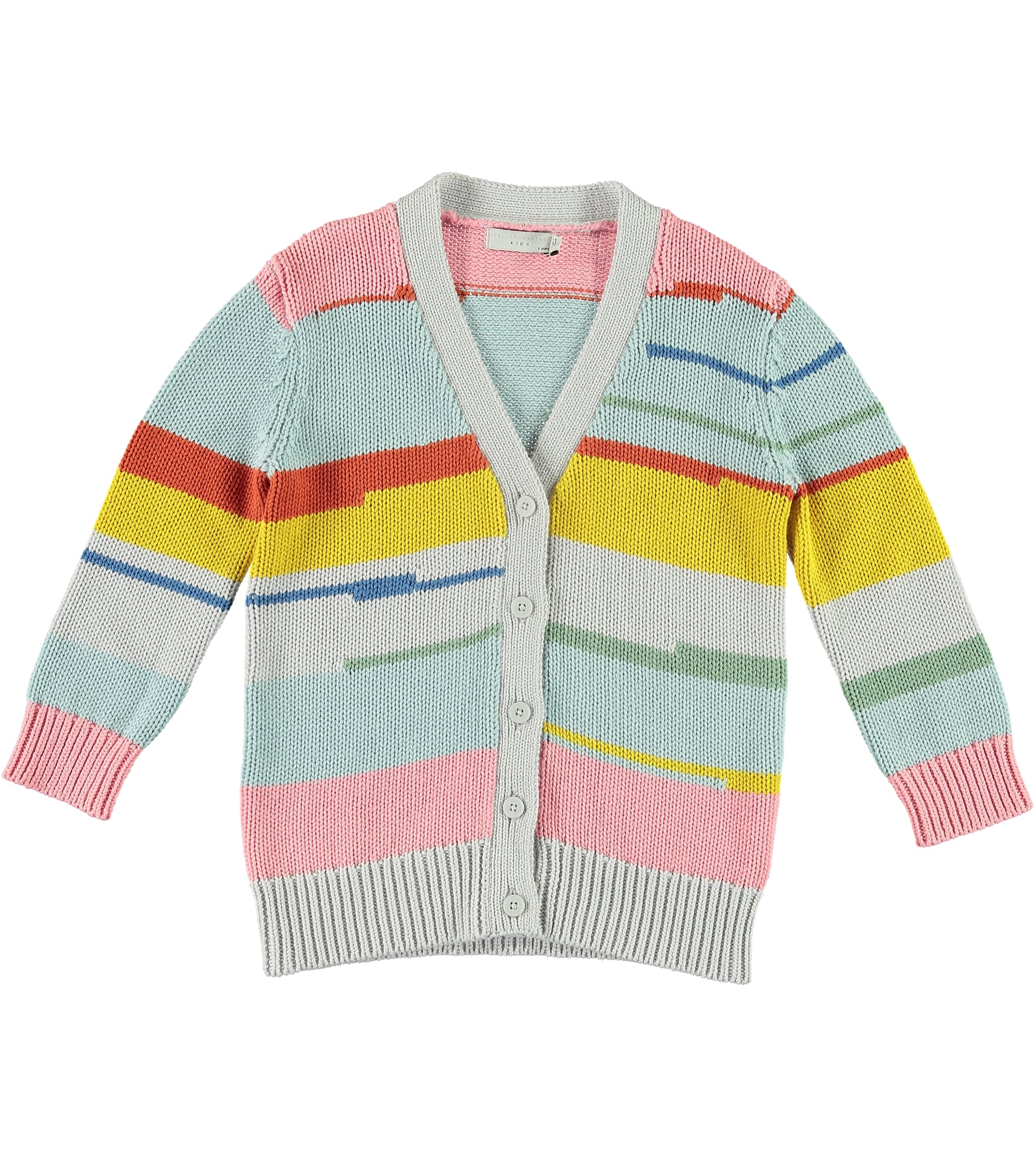 Girls Multicolor Striped Cotton Cardigan