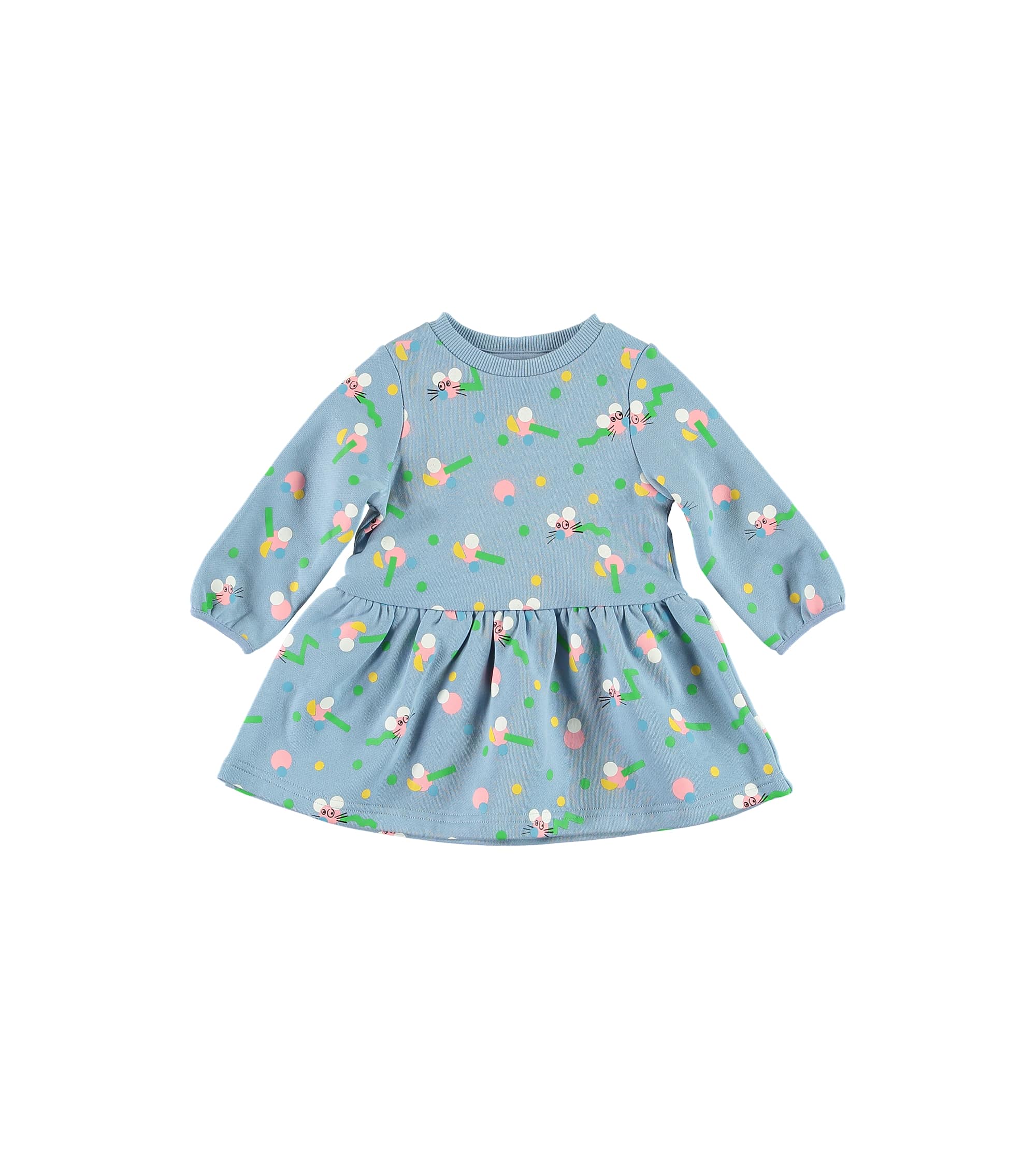 Baby Girls Blue Mice Cotton Dress