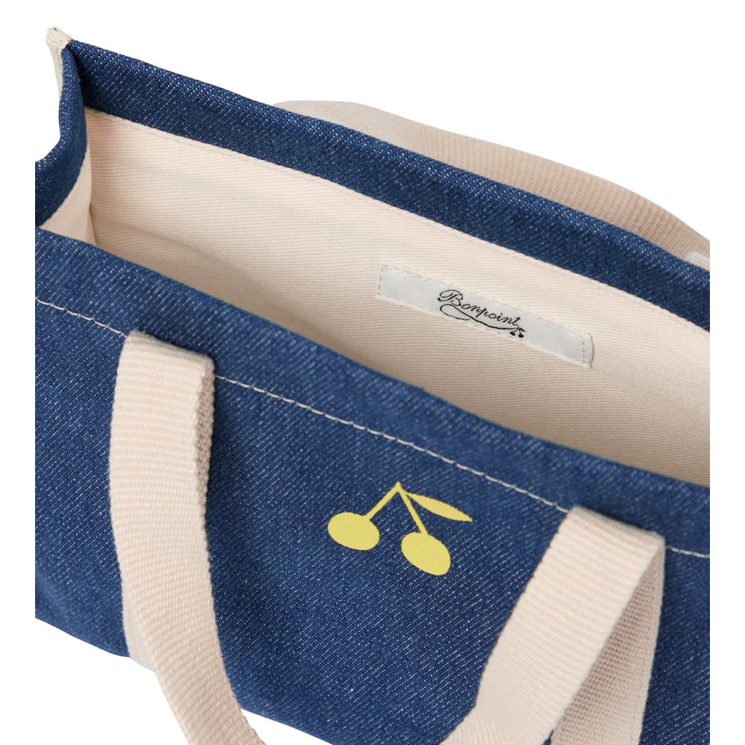 Girls Blue Cherry Denim Bag