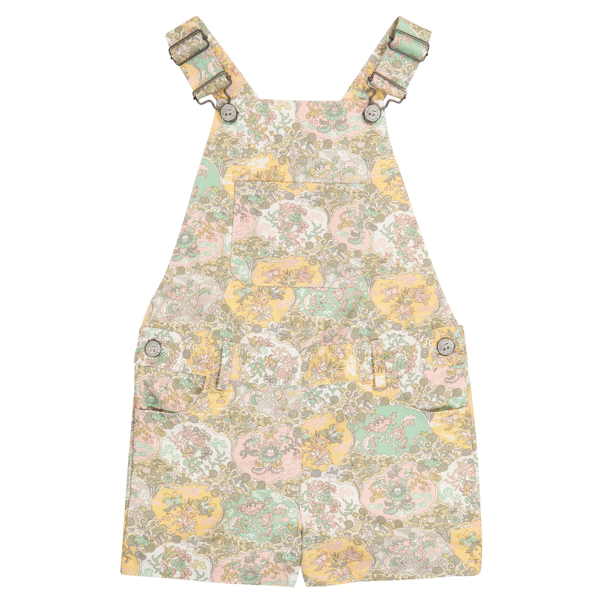 Girls Multicolor Floral Cotton Jumpsuits
