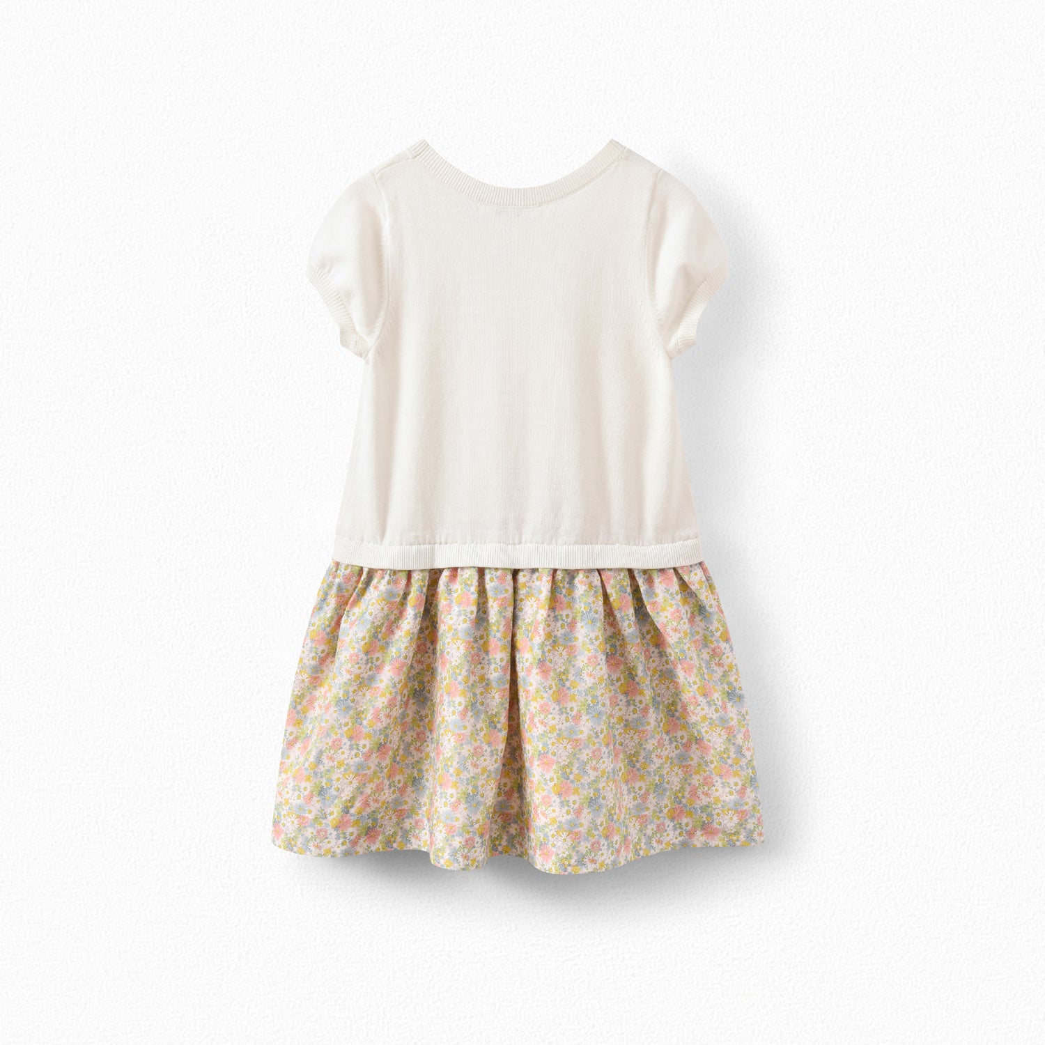 Girls White Floral Cotton Dress