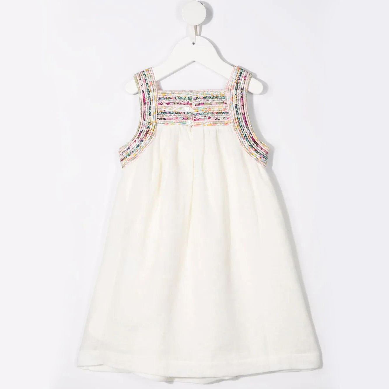 Girls White Linen Dress