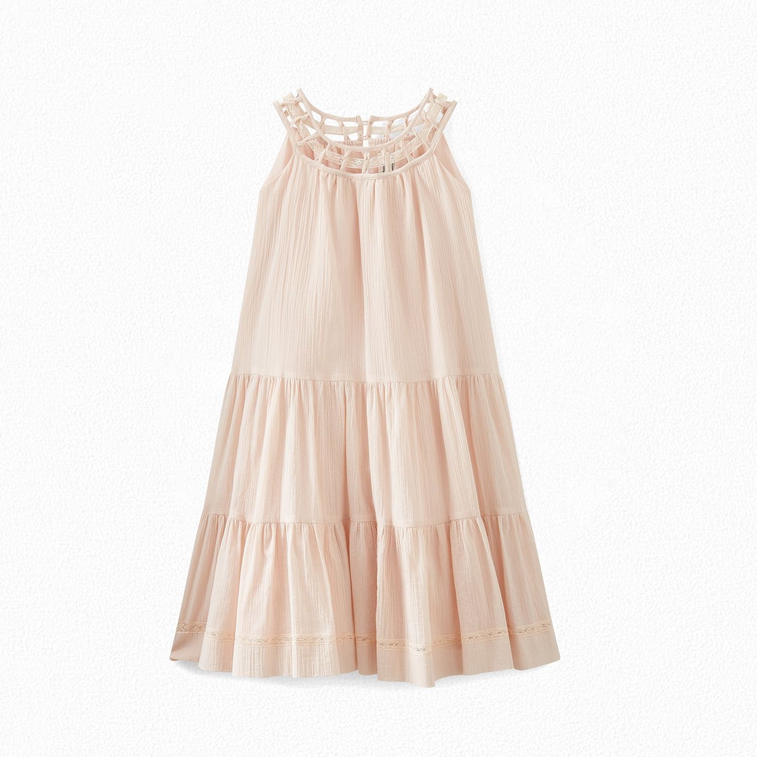 Girls Light Pink Cotton Dress