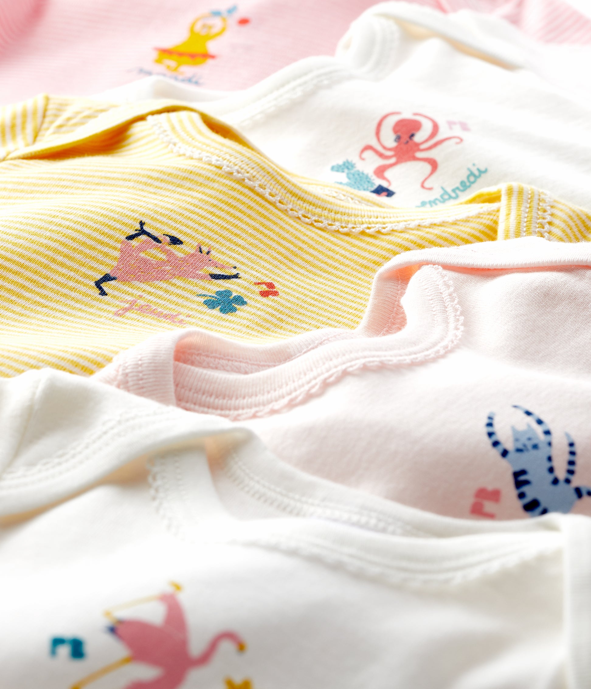 Baby Girls Multicolor Cotton Babysuits Sets (5 Pieces)