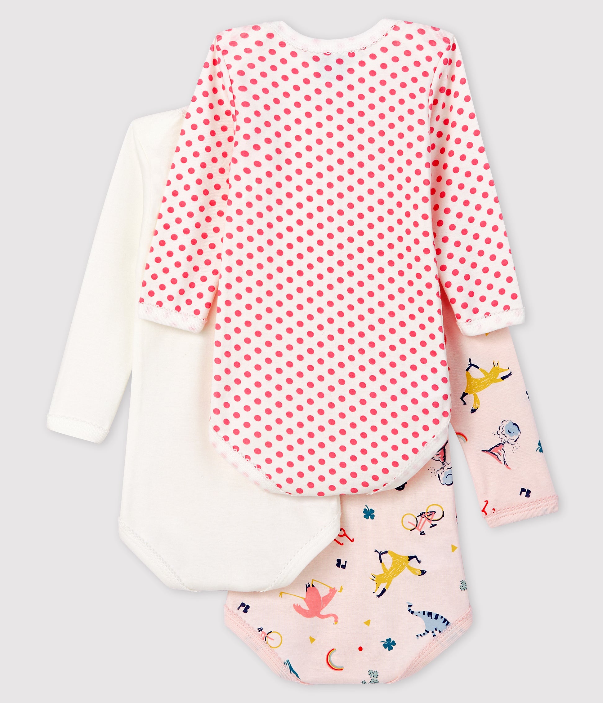 Baby Girls Multicolor Cotton Babysuit Sets (3 Pieces)