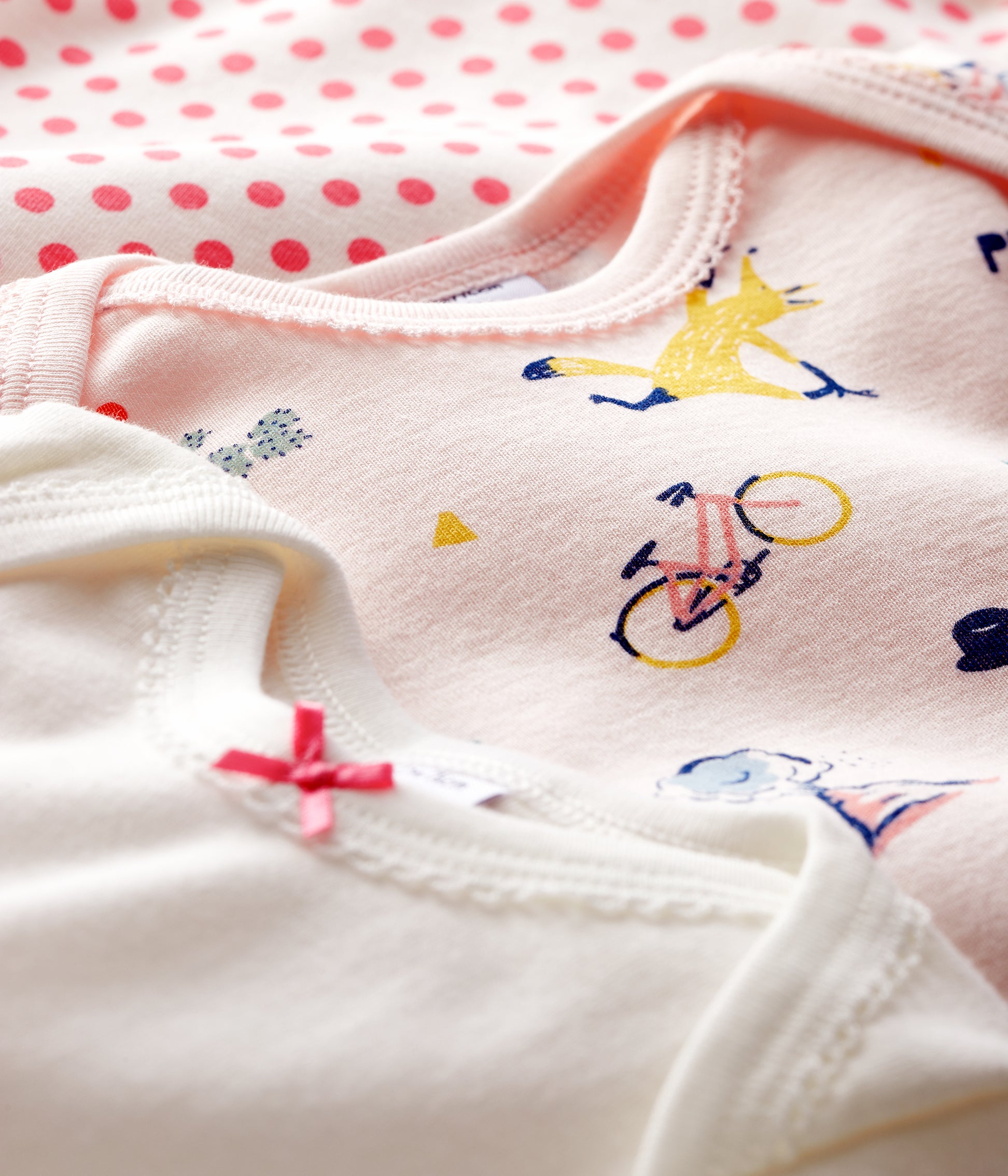 Baby Girls Multicolor Cotton Babysuit Sets (3 Pieces)